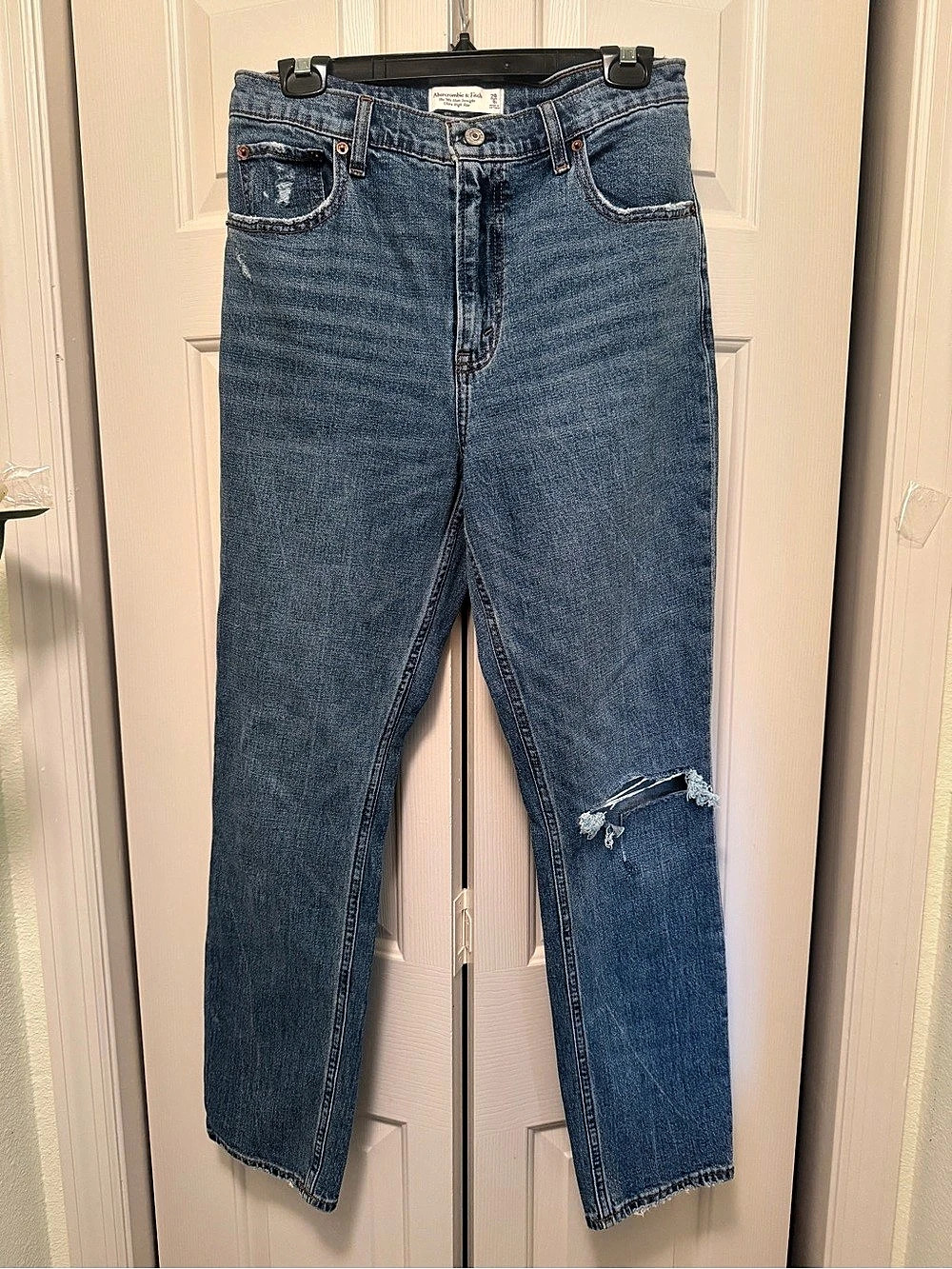 Abercrombie & Fitch The 90s Slim Straight Ultra High Rise Jeans Blue Waist 29